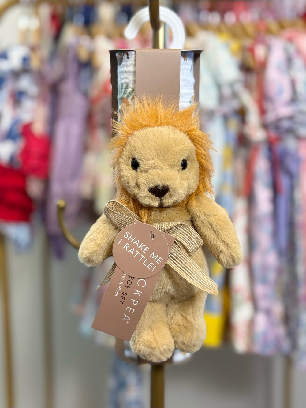 Plush Lion Shake-Me Rattle Toy - Soft Tan